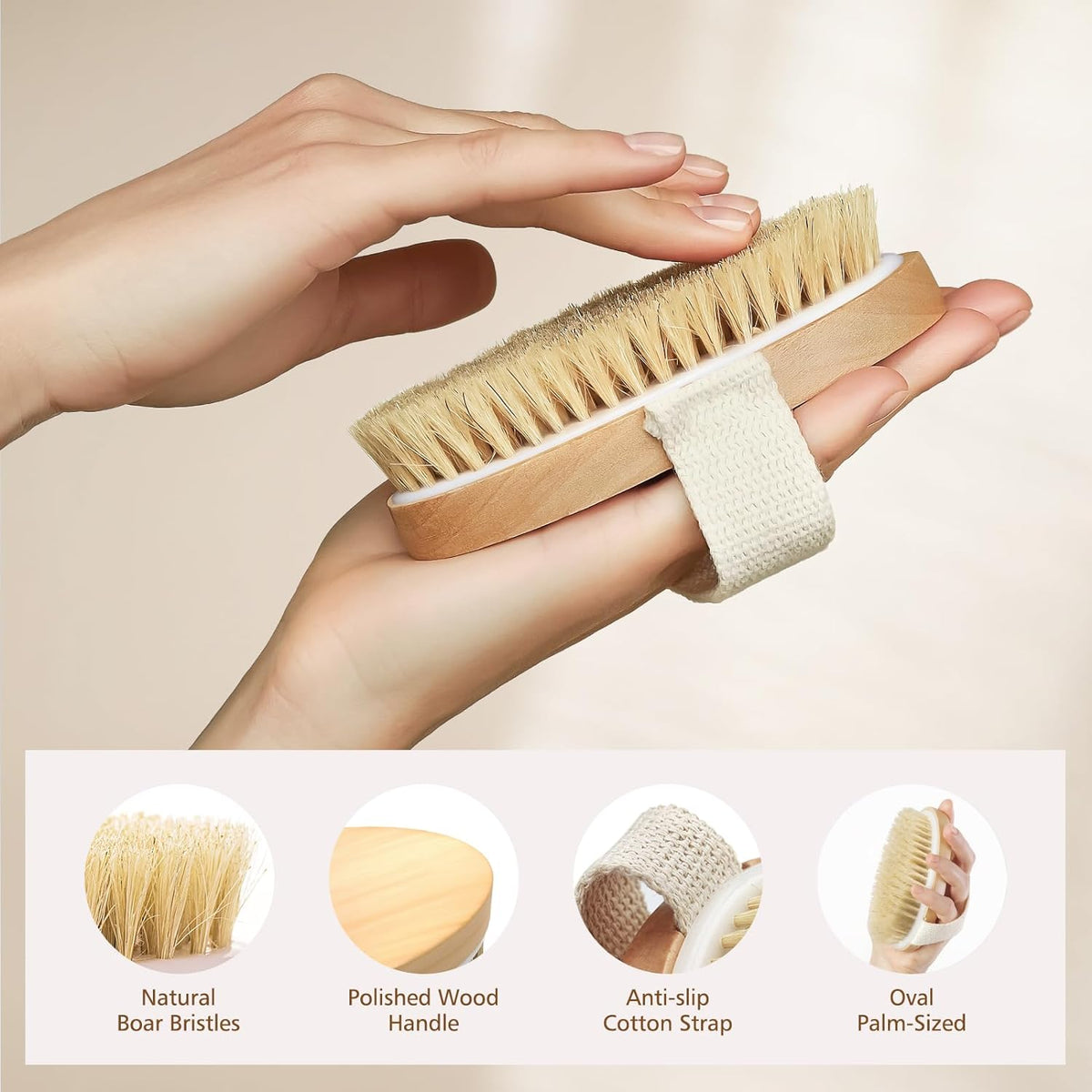 Dry Brush for Lymphatic Drainage, Dry Brushing Body Brush