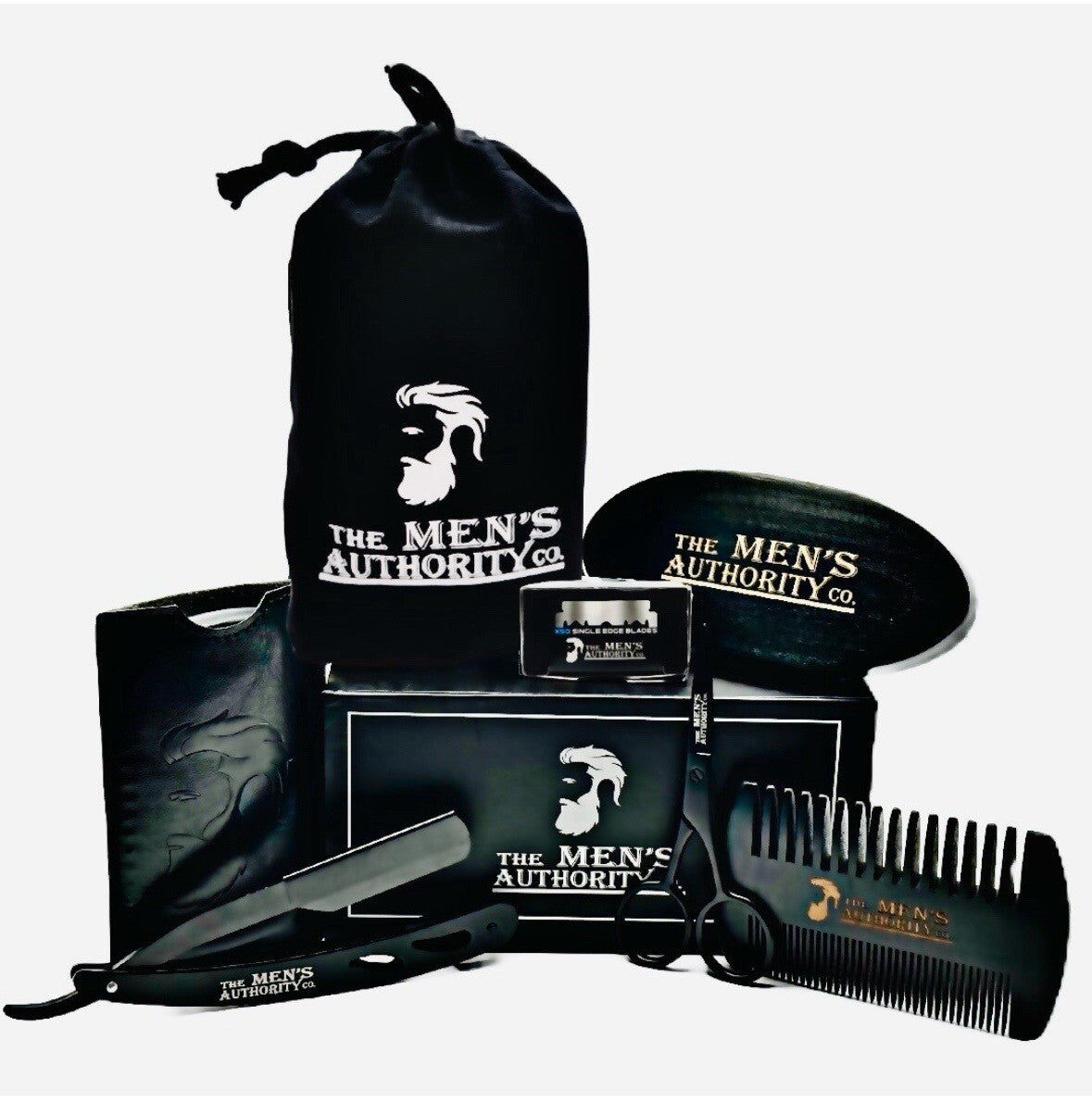 Beard Grooming Kit with Boar Brush and Comb