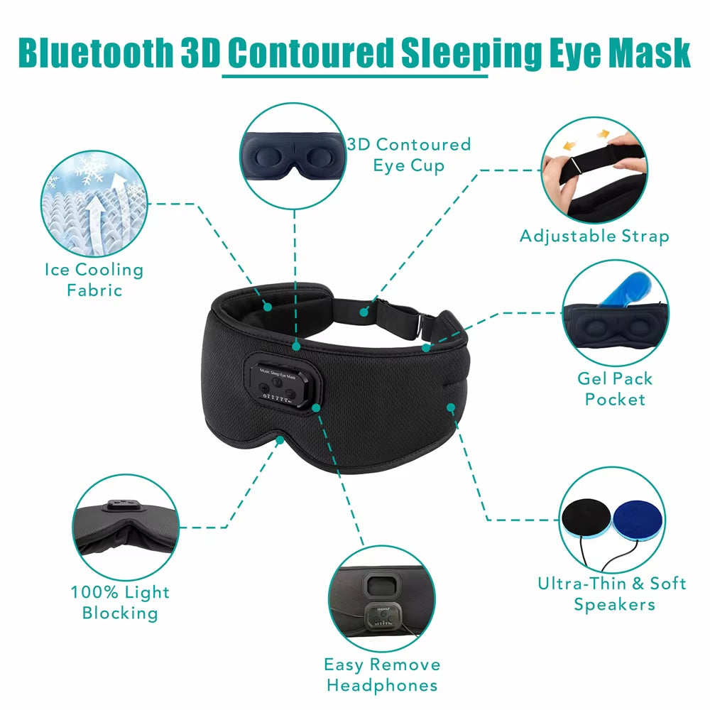 3D Bluetooth Sleep Mask with Speakers