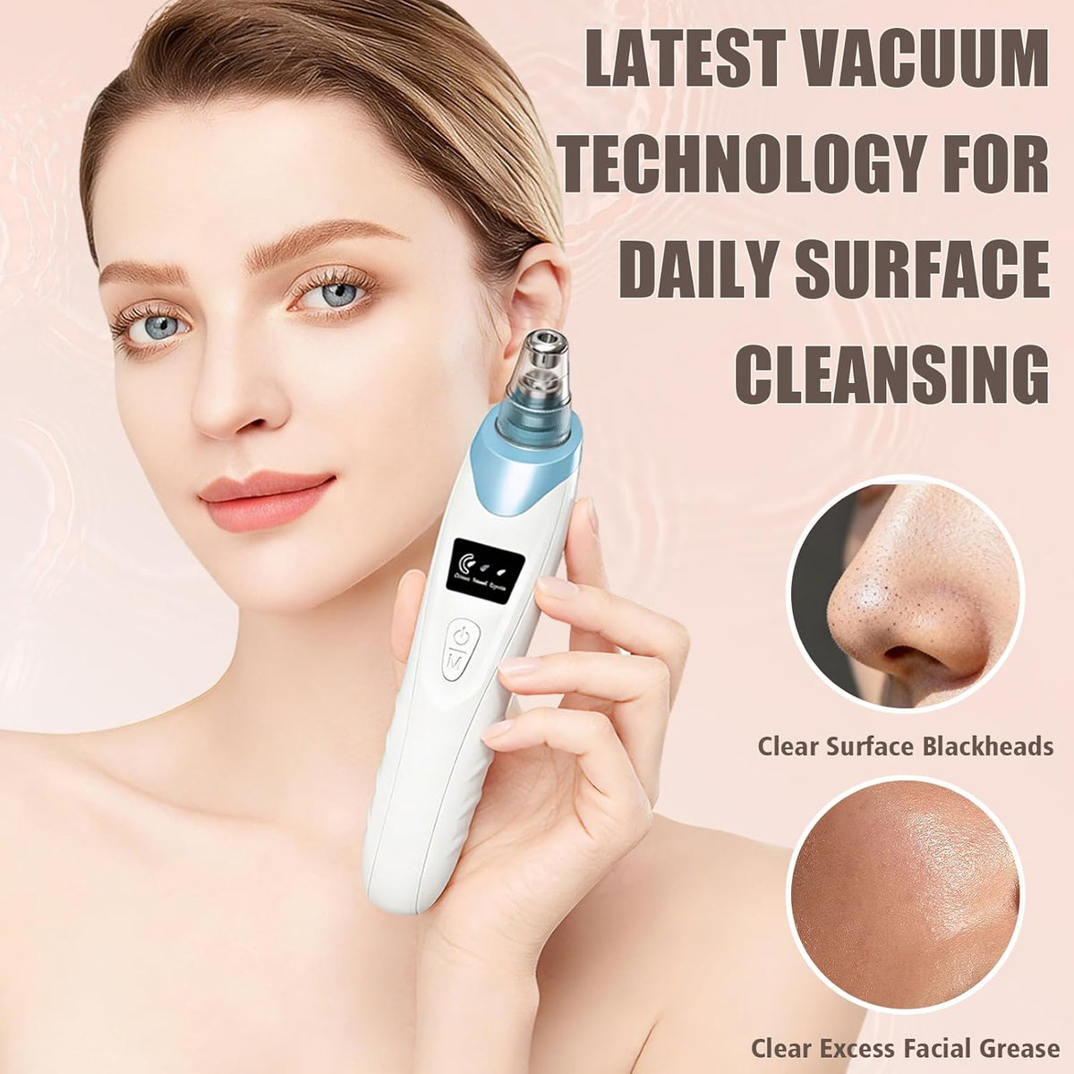 Facial Pore Vacuum with 5 Probes, Blue