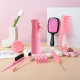 Set de 12 cepillos para el cabello con atomizador