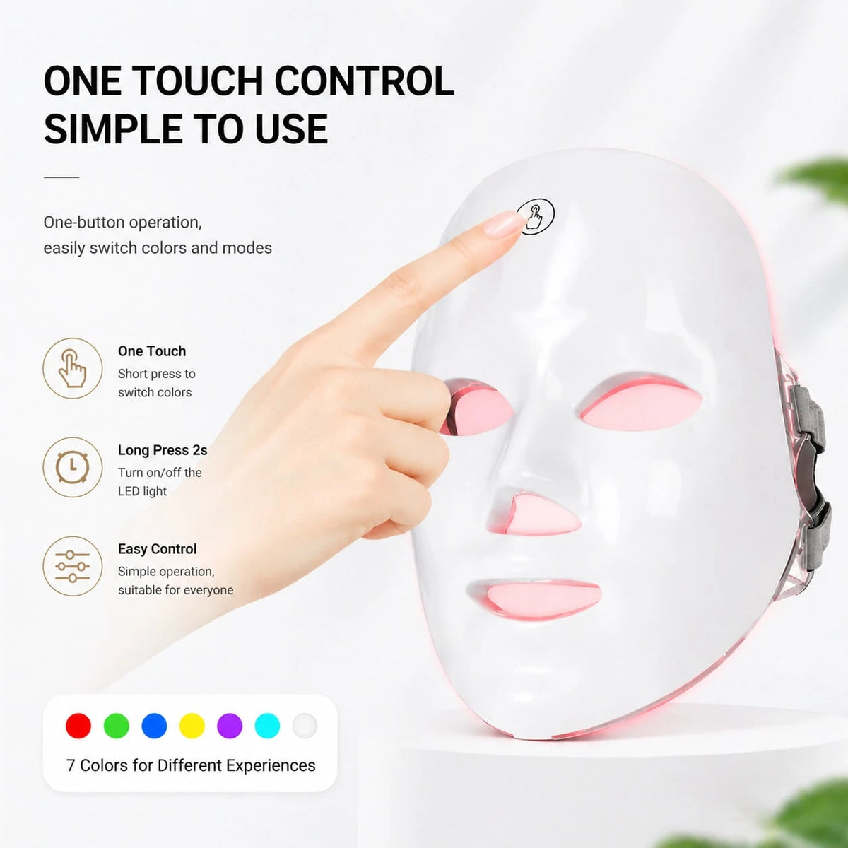 Portable 7-Color LED Face Mask