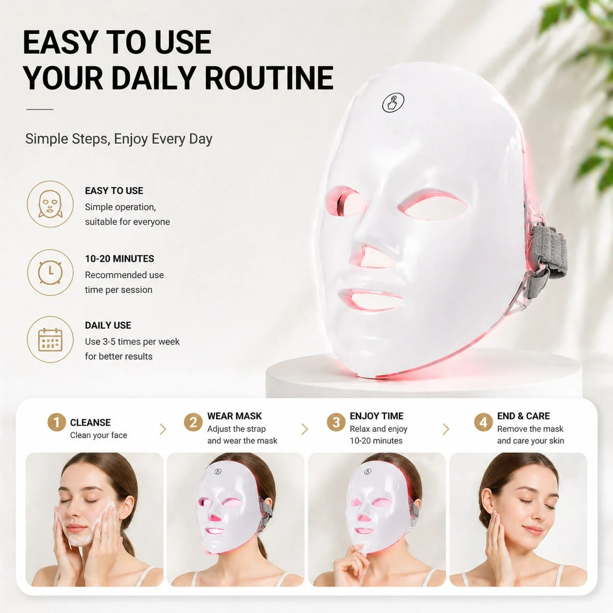 Portable 7-Color LED Face Mask