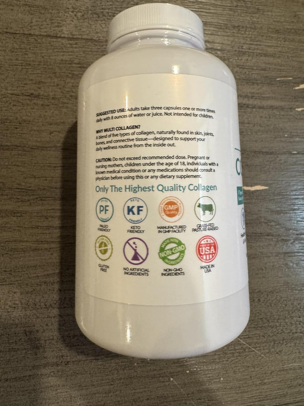 Multi Collagen 180 Protein Capsules - Type I, II, III, V, X Collagen Pills - Proprietary Blend of Eggshell, Chicken, Wild Fish & Grass-Fed Beef Collagen Peptides - 2025Mg per Serv