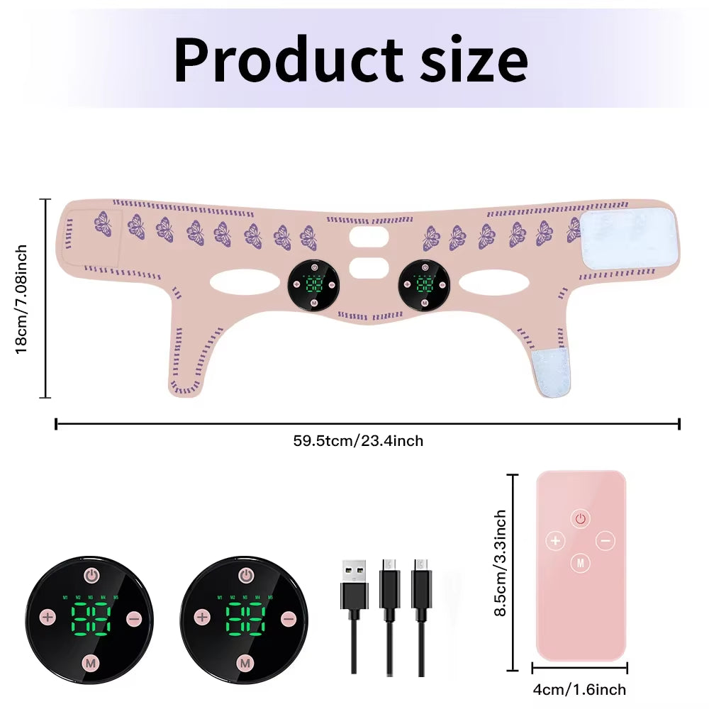 Correa de masaje facial EMS, carga USB