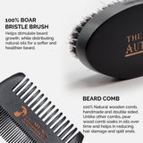 Beard Grooming Kit with Boar Brush and Comb