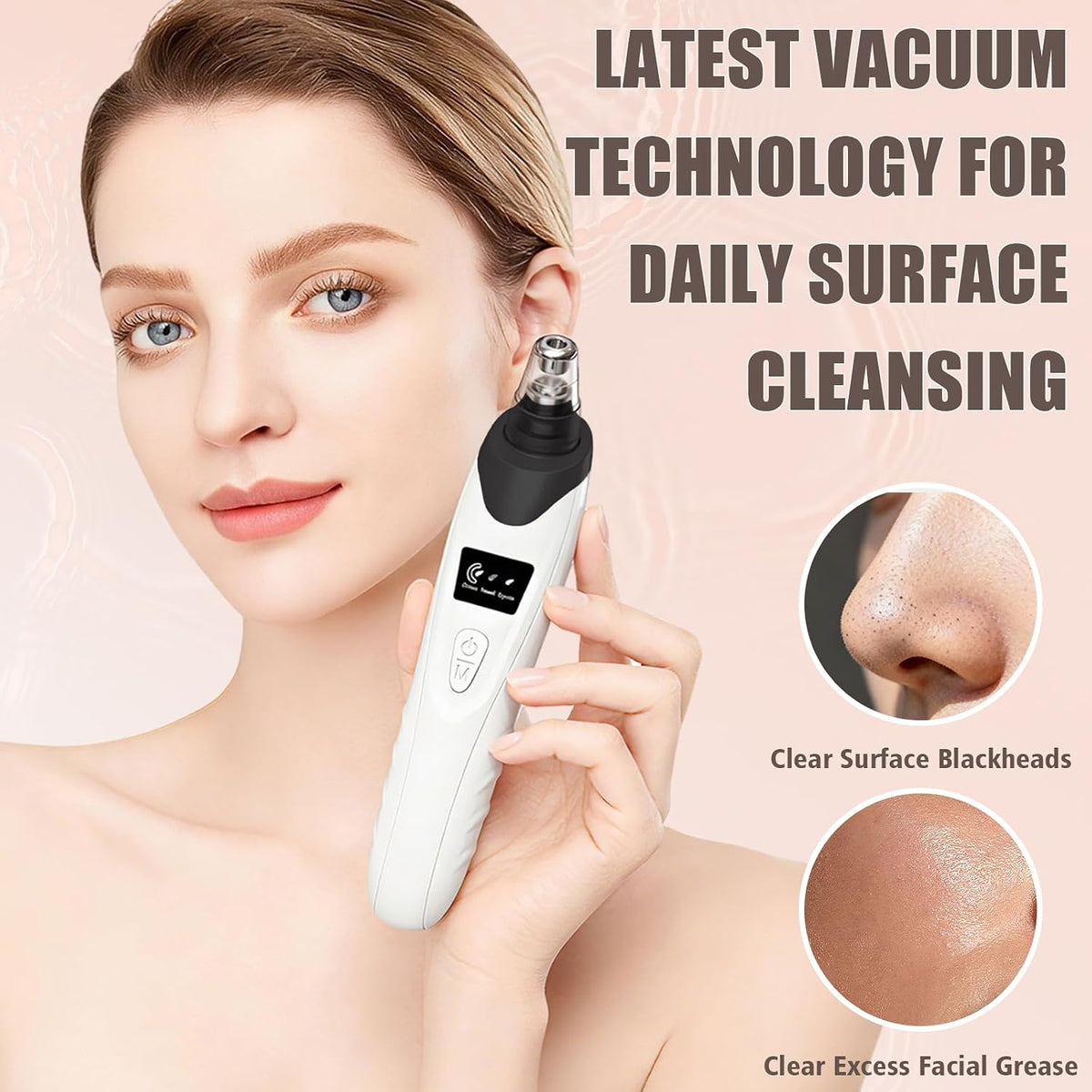 Facial Pore Vacuum with 5 Probes, Black