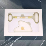 Jade Roller and Gua Sha Gift Set with Guide