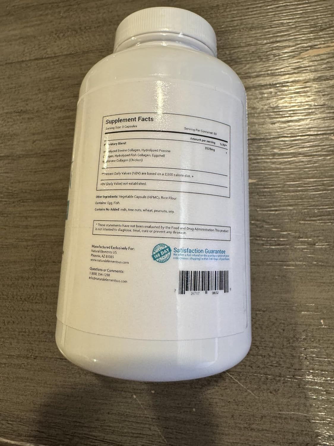 Multi Collagen 180 Protein Capsules - Type I, II, III, V, X Collagen Pills - Proprietary Blend of Eggshell, Chicken, Wild Fish & Grass-Fed Beef Collagen Peptides - 2025Mg per Serv