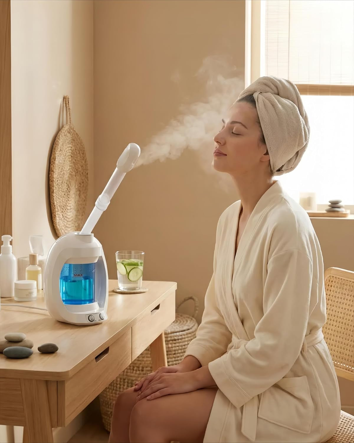 Nano-Ionic Facial Steamer with Ozone Light