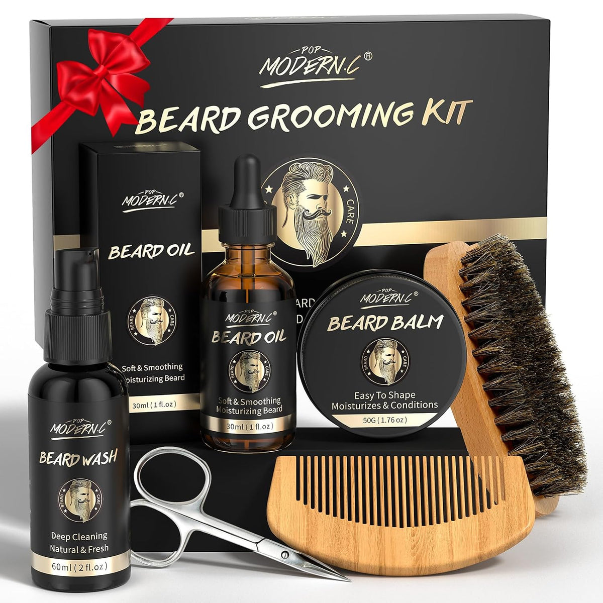 6-Piece Beard Kit with Oil, Wash and Balm