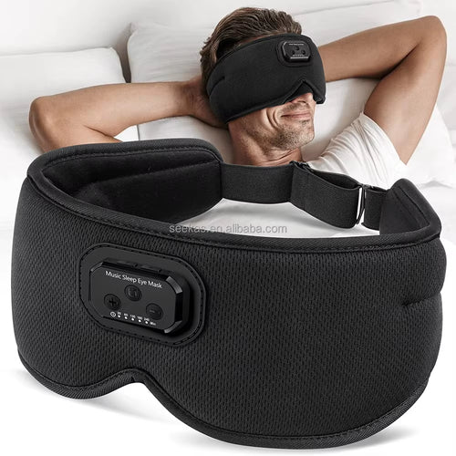 Smart Sleep Eye Mask with Bluetooth Sleep Headphones 3D Sleep Mask with Ultra Thin Speakers Built-In White Noise and Timer
