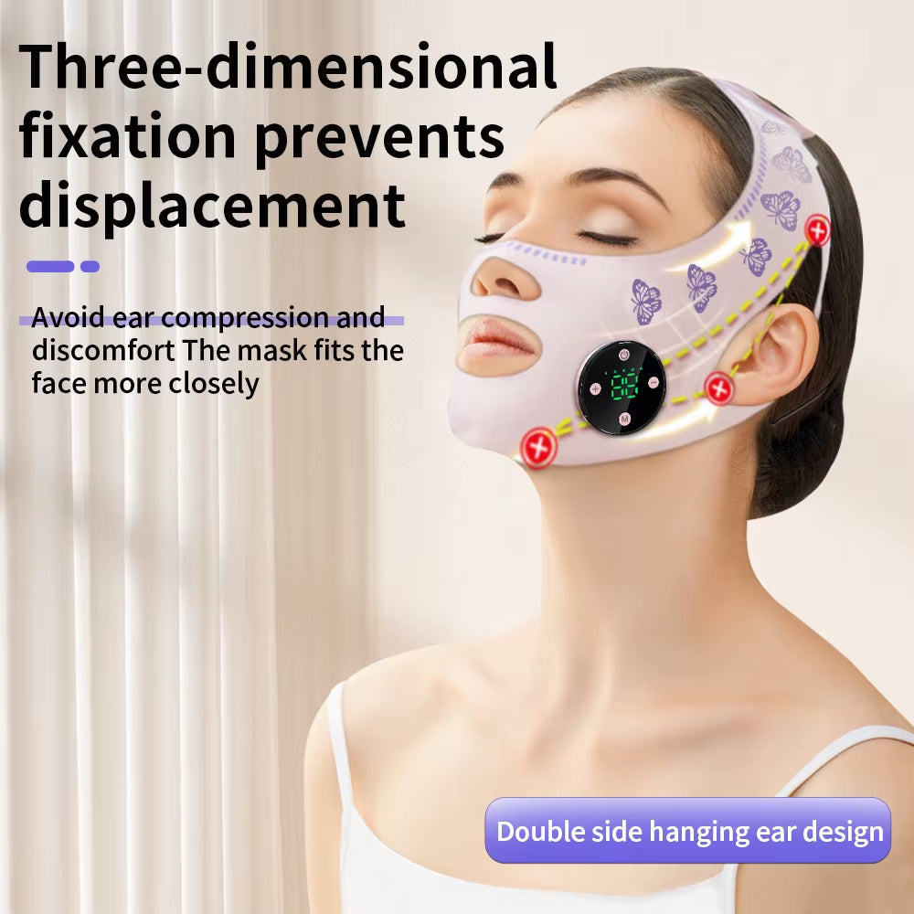 Correa de masaje facial EMS, carga USB